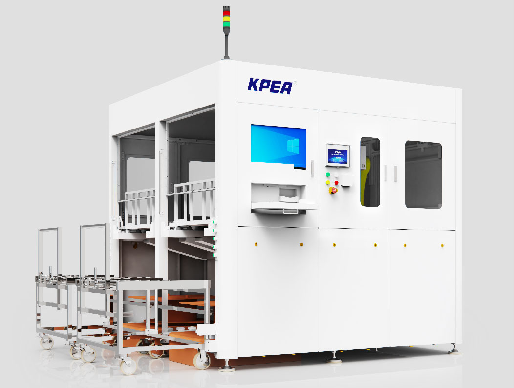 Four axis robotic arm dual station horizontal loading/unloading machine
