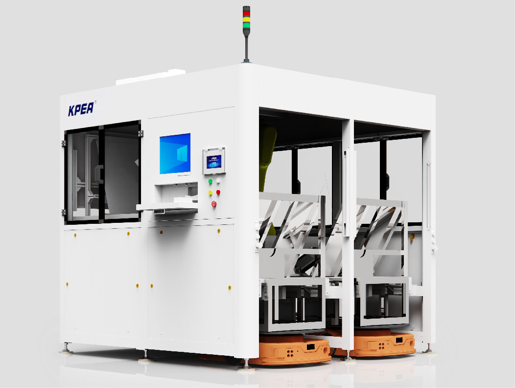 Six axis robotic arm dual station oblique vertical