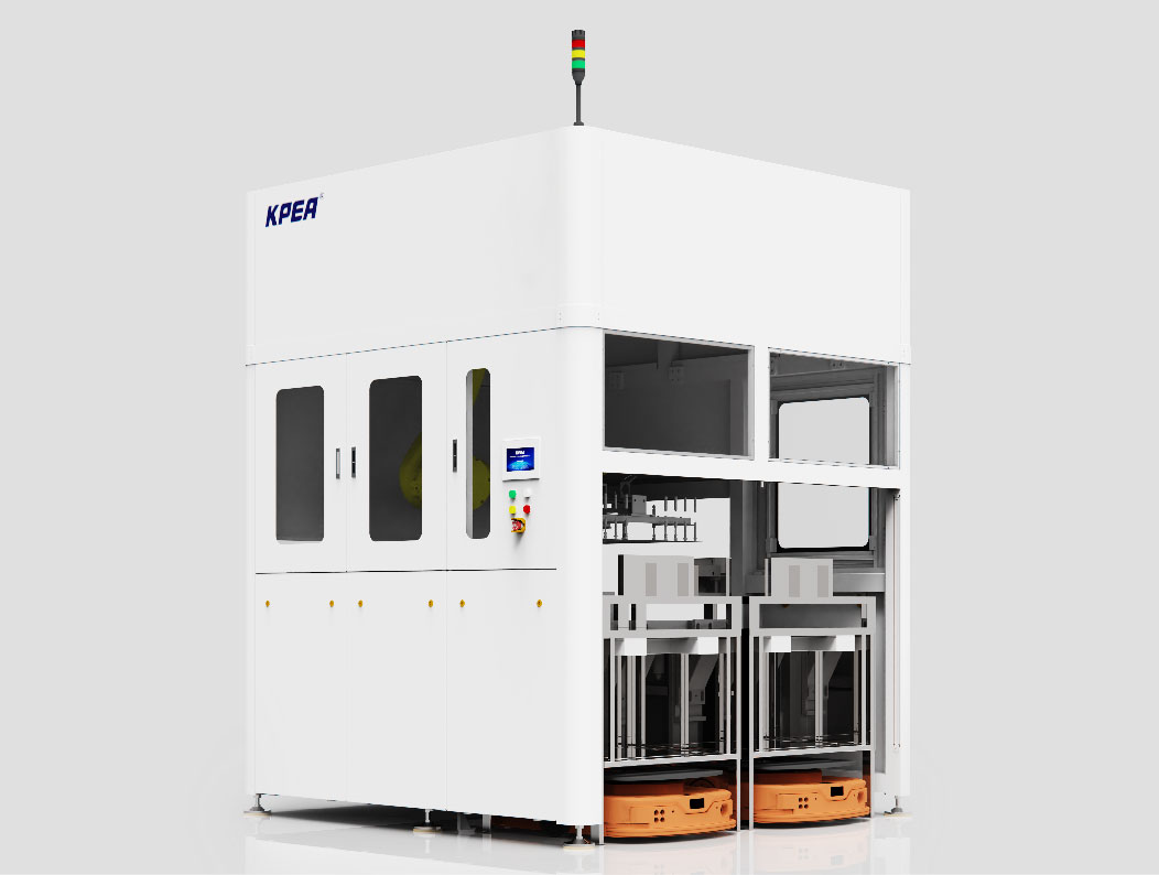 Six axis robotic arm three station horiz