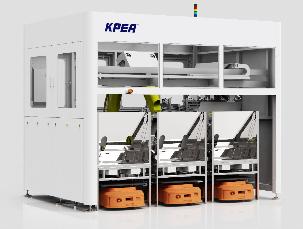 Six axis robotic arm three station obliq